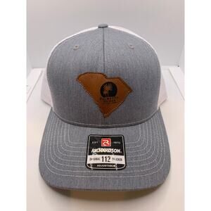 Palmetto Dunes Hilton Head Richardson Trucker Snapback Hat Gray and White